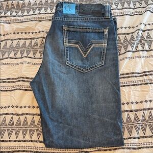 Double barrel straight relaxed straight leg